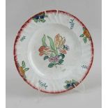 Keramikteller, floral bemalt, Altersspuren, verso gemarktet, Durchmesser 24,5cm- - -24.00 % buyer'