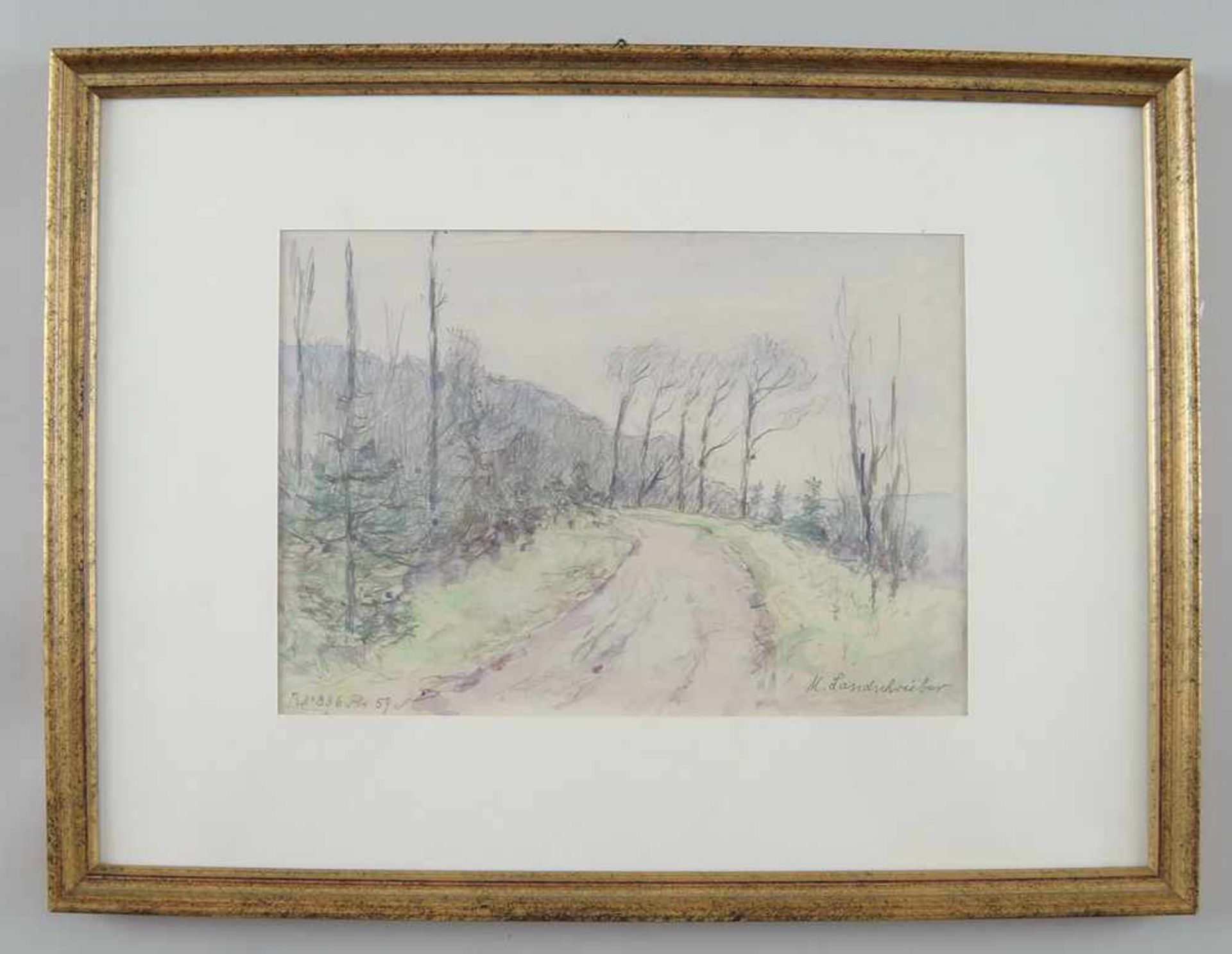 Max Landschreiber, 1880-1961, Aquarell, signiert, nummeriert, gerahmt, 27x36cm- - -24.00 % buyer's