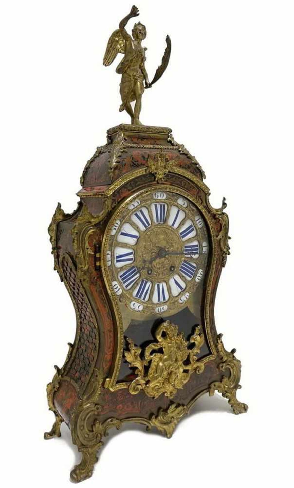 Prunkvolle Louis XIV Boulle-Optik Uhr, Messing/Schildpatt, wohl 18./19. JH, 74x35x15cm- - -24.00 % - Bild 3 aus 22