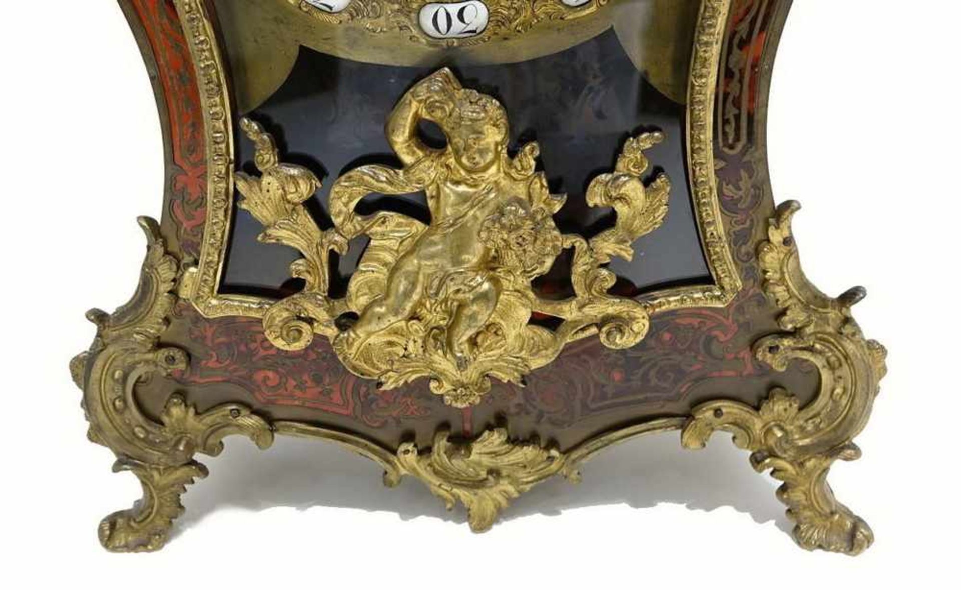 Prunkvolle Louis XIV Boulle-Optik Uhr, Messing/Schildpatt, wohl 18./19. JH, 74x35x15cm- - -24.00 % - Bild 16 aus 22