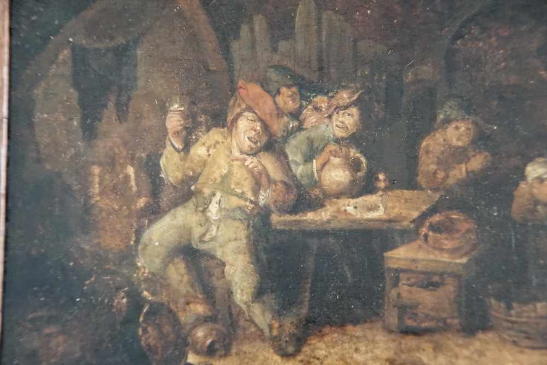 In der Bauernstube, wohl nach Adriaen van Ostade oder dessen Umkreis, Öl auf Holz, versomit - Image 6 of 10