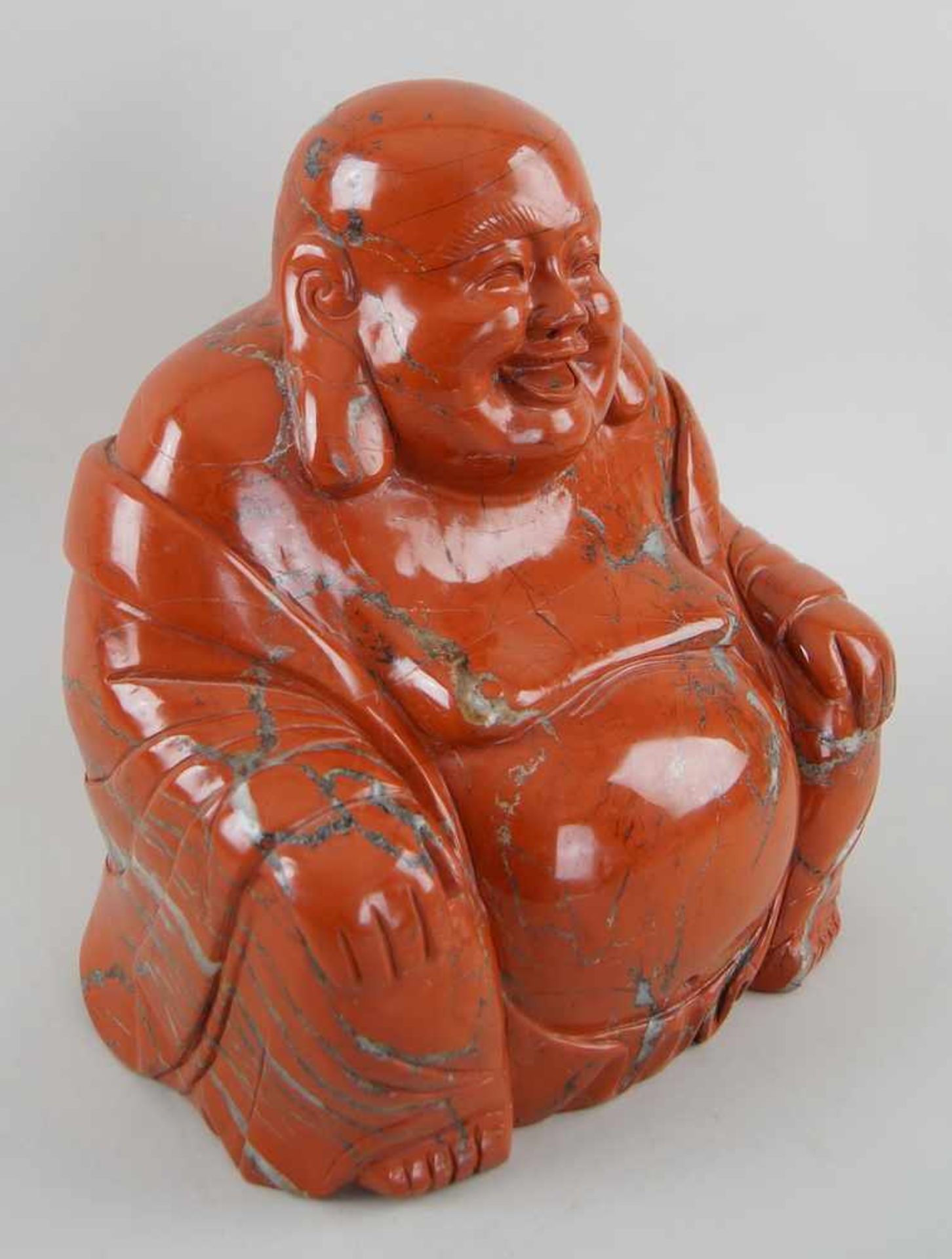 Sitzender Buddha aus Rodonit, H 30 cm- - -24.00 % buyer's premium on the hammer price19.00 % VAT - Bild 3 aus 7