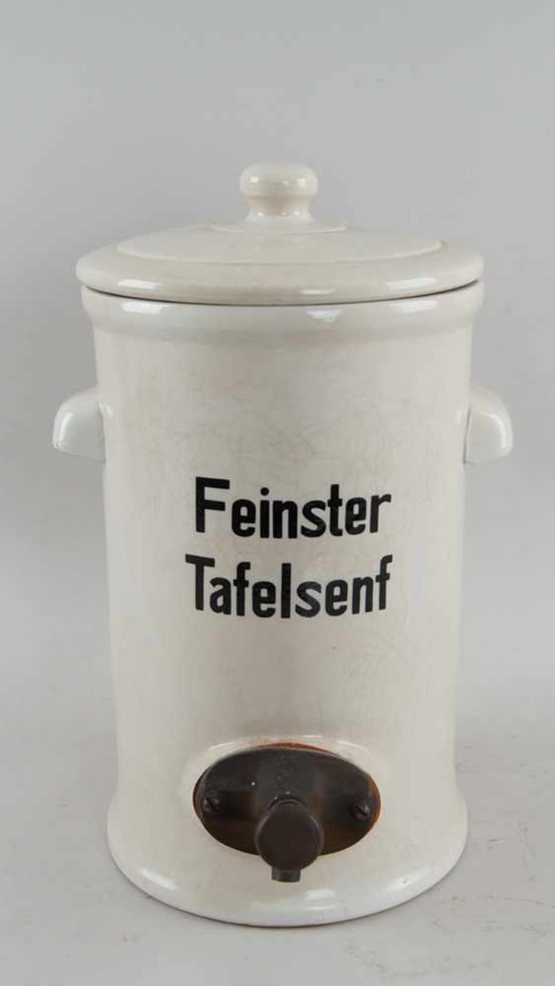 Alter Senftopf, Keramik, Altersspuren, H 43 cm x Durchmesser 25 cm- - -24.00 % buyer's premium on