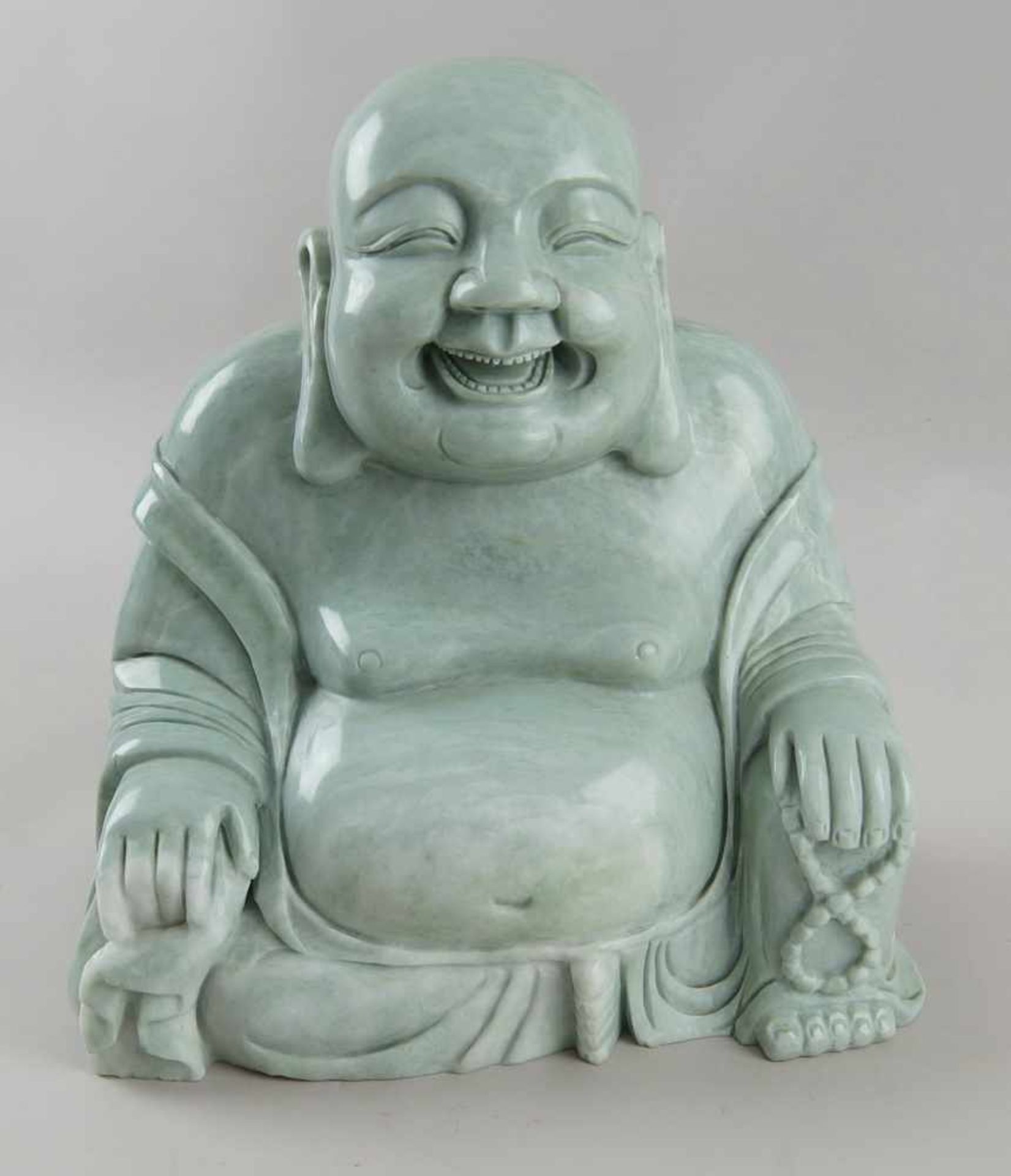 Sitzender Buddha aus Jaspis, H 30 cm- - -24.00 % buyer's premium on the hammer price19.00 % VAT on