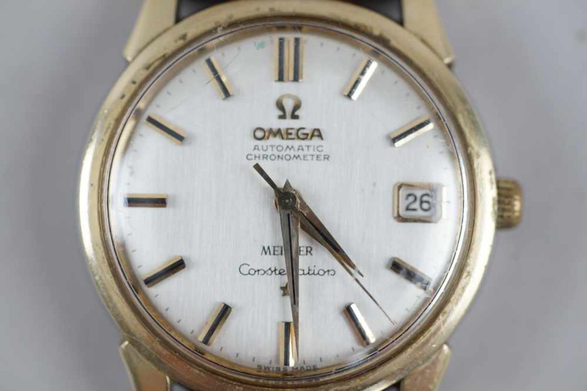 Omega Herren Armbanduhr mit Lederband, Durchmesser 3,5 cm- - -24.00 % buyer's premium on the - Bild 3 aus 5