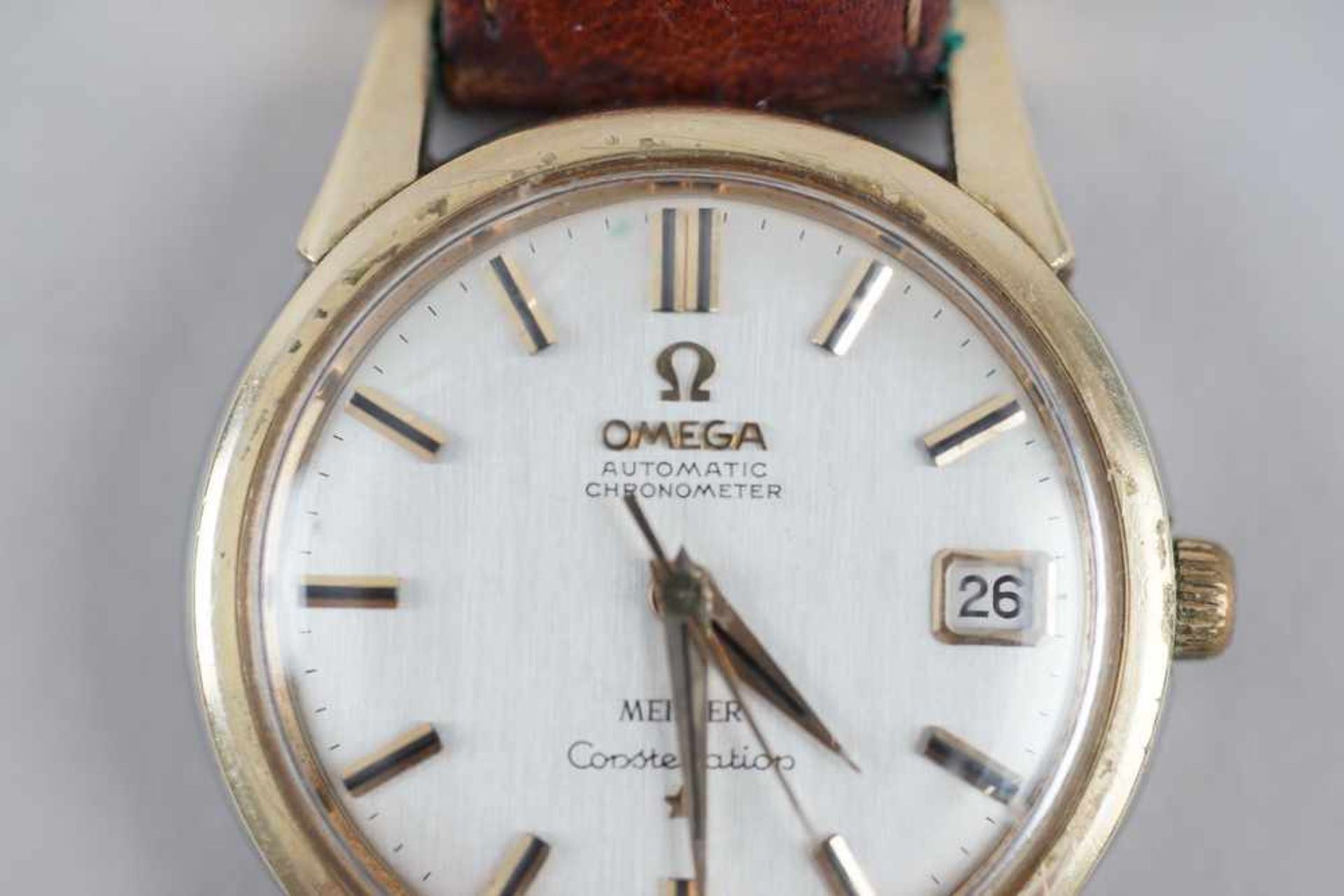 Omega Herren Armbanduhr mit Lederband, Durchmesser 3,5 cm- - -24.00 % buyer's premium on the - Bild 4 aus 5