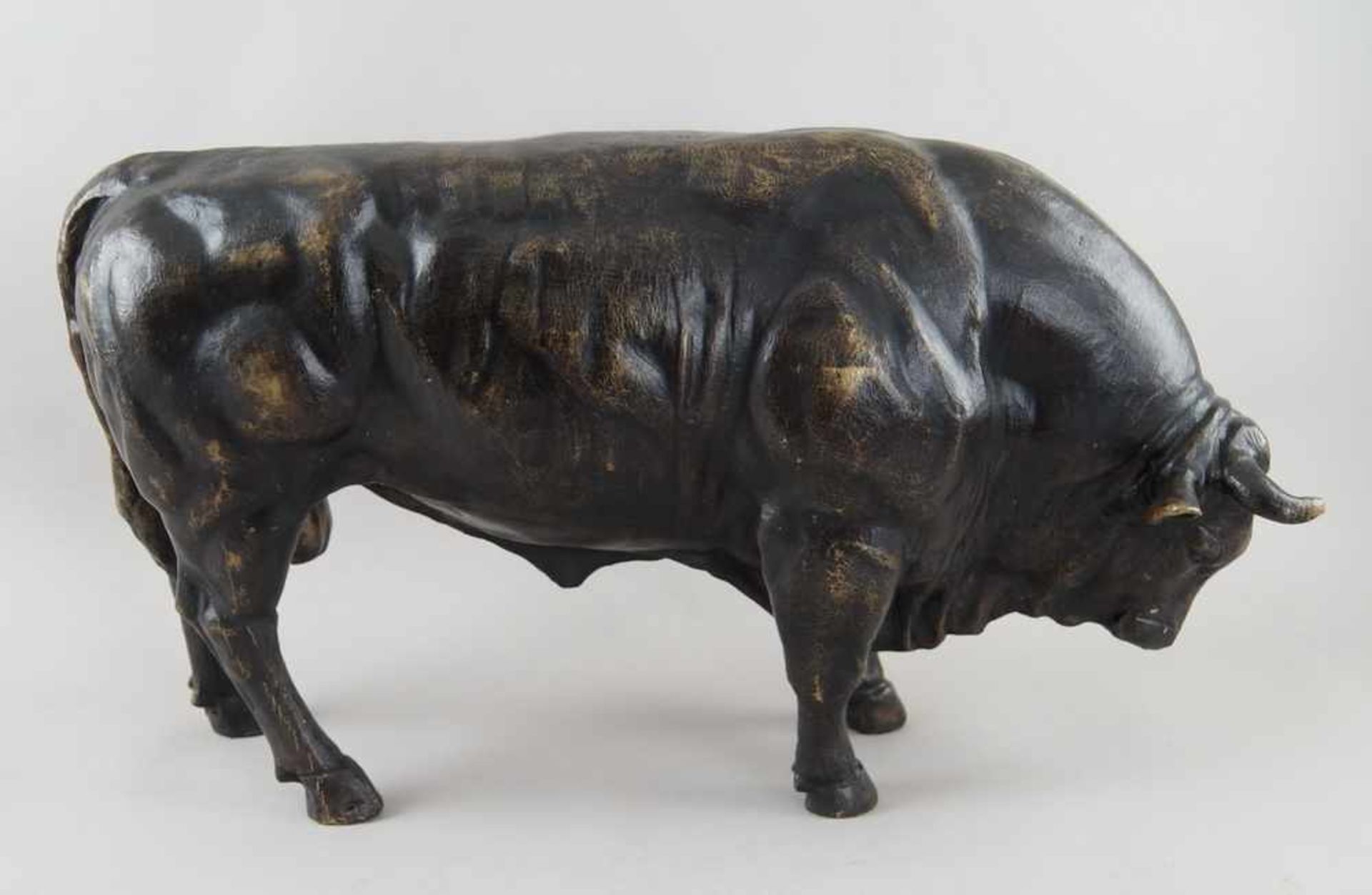 Zuchtbulle / muskulöser Stier, Bronze, unbekannter Bildhauer, 19. JH, 40x69x22cm- - -24.00 % buyer's - Bild 3 aus 19