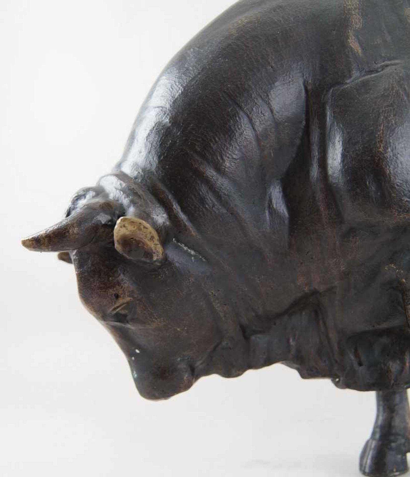 Zuchtbulle / muskulöser Stier, Bronze, unbekannter Bildhauer, 19. JH, 40x69x22cm- - -24.00 % buyer's - Bild 8 aus 19