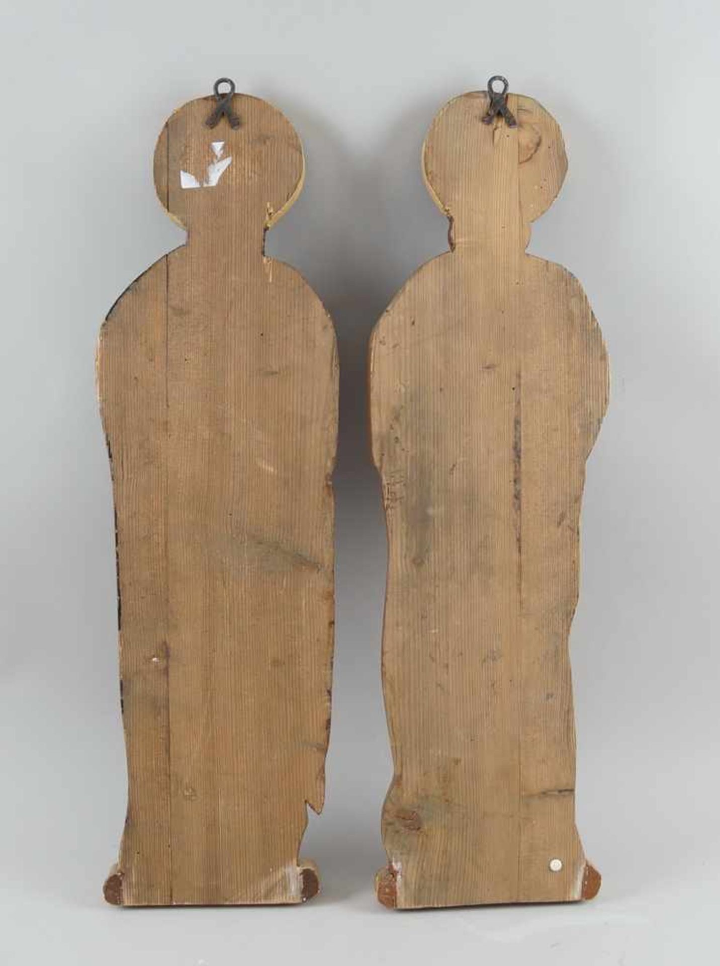 Peter und Paul, heiliger Petrus und Paulus, bemalte Holztafeln, 19. JH, geschnitzt, H 68cm- - -24.00 - Bild 7 aus 7