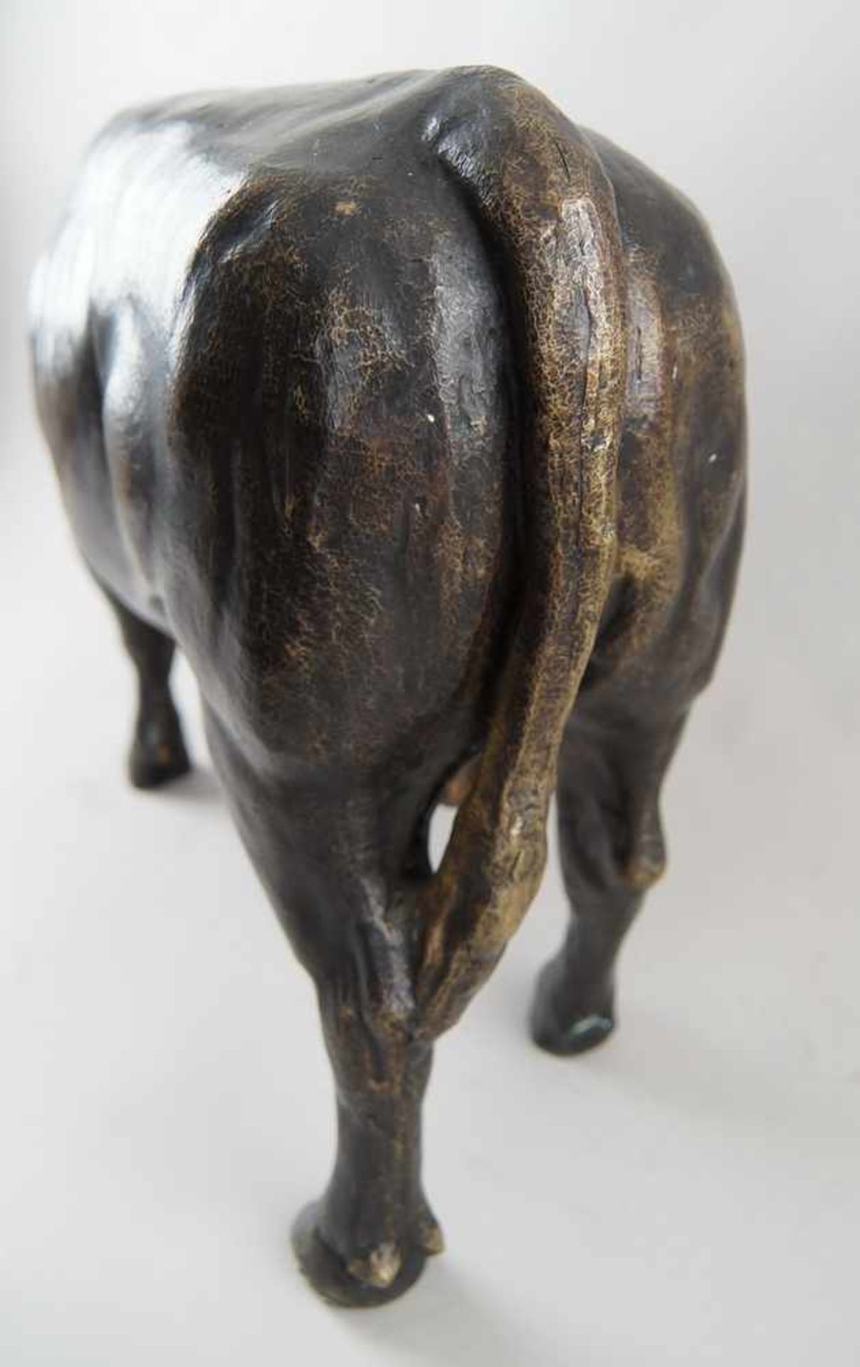 Zuchtbulle / muskulöser Stier, Bronze, unbekannter Bildhauer, 19. JH, 40x69x22cm- - -24.00 % buyer's - Bild 14 aus 19