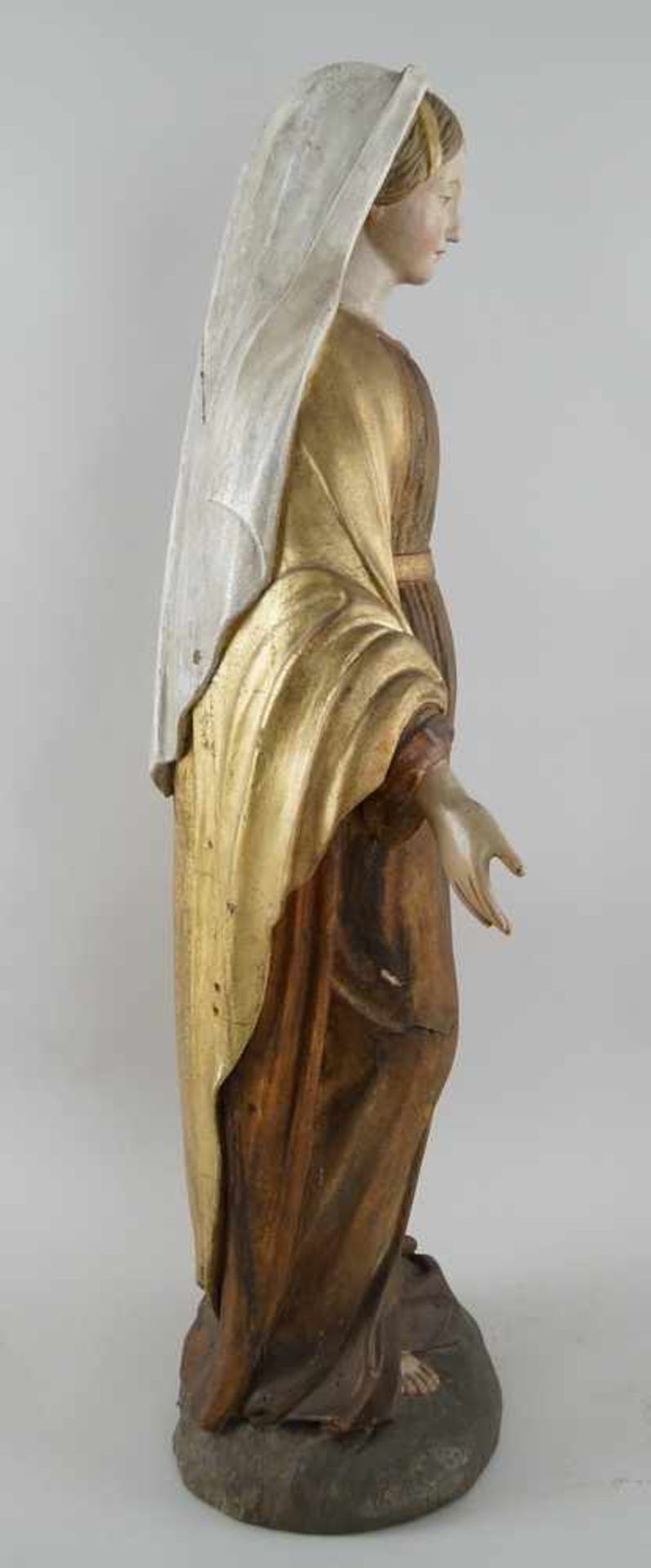 Prächtige neapolitanische Madonna, 19. JH, Holz geschnitzt und gefasst, vergoldet, H 91cm- - -24. - Bild 10 aus 10