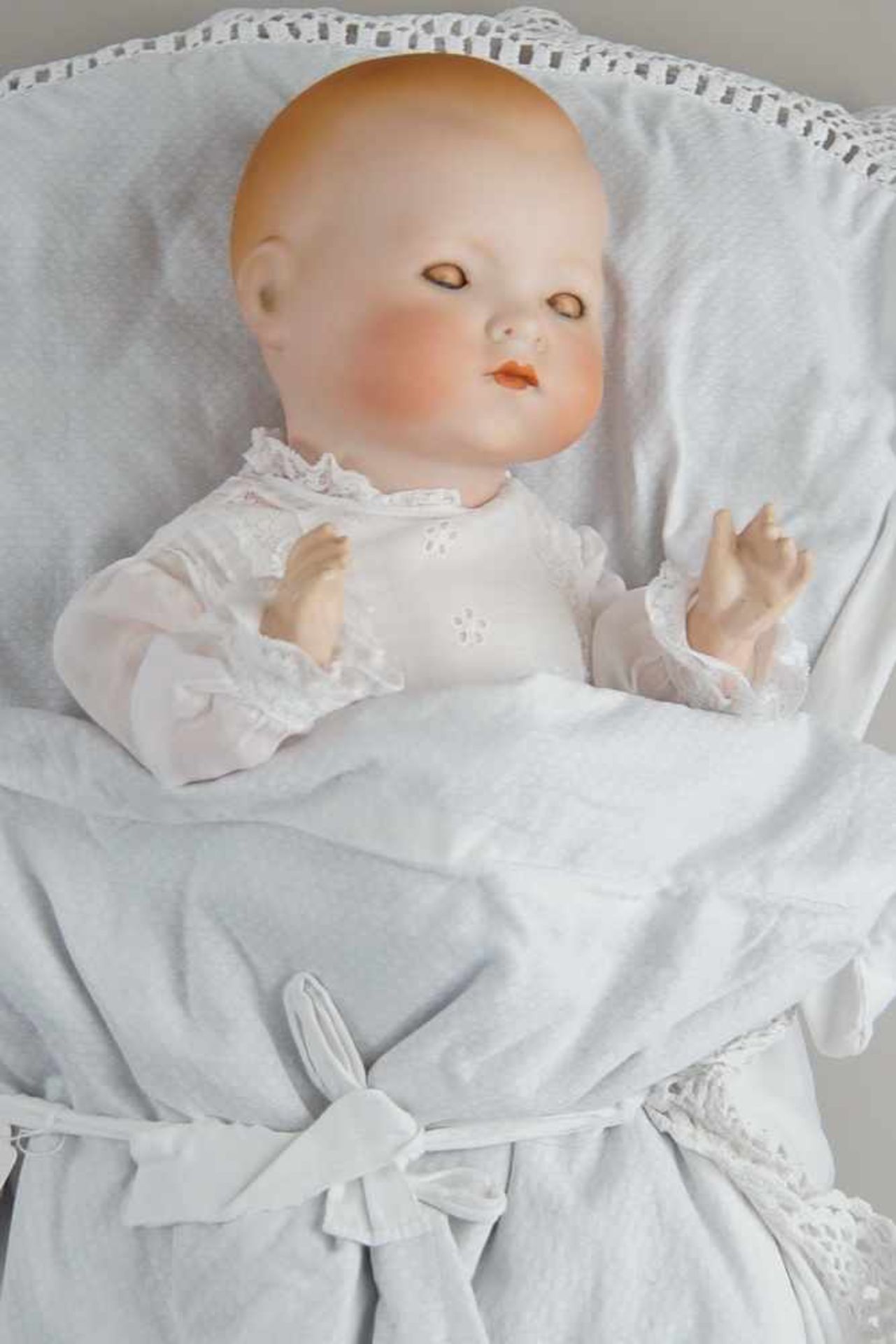 Puppe Armand Marseille 341, Dream Baby mit Schlafkissen, 1926, bespielt, 43cm- - -24.00 % buyer's - Bild 3 aus 7