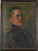 Schmitz, Alf.(Deutscher Maler, um 1900) Öl/Malpappe. Porträt eines jungen Mannes in