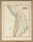 Karte Peru, Chile und La PlataKupferstich, grenzkoloriert. "Peru, Chili and La Plata". In der Platte