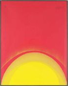Piene, Otto(1928 Laasphe - 2014 Berlin) Farbsiebdruck auf rotem Karton. Untergehende Sonne. R. o. in
