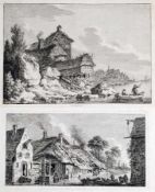 Weirotter, Franz Edmund(1730 Innsbruck - 1771 Wien) 2 Bl. Radierung. Uferlandschaften mit Hütten