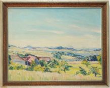 Georgi, Hanns(1901 Dresden - 1989 Malschendorf) Öl/Karton. Weite frühsommerliche Landschaft, wohl in