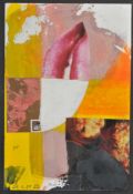 Hanske, Andreas(geb. 1950 in Radebeul, tätig in Leipzig) Collage, übermalt. "Roter Mund". L. u.