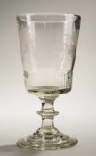 Biedermeier-KelchglasFarbloses Glas. Formgeblasen, Abriss. Ansteigender Fuß, Schaft mit