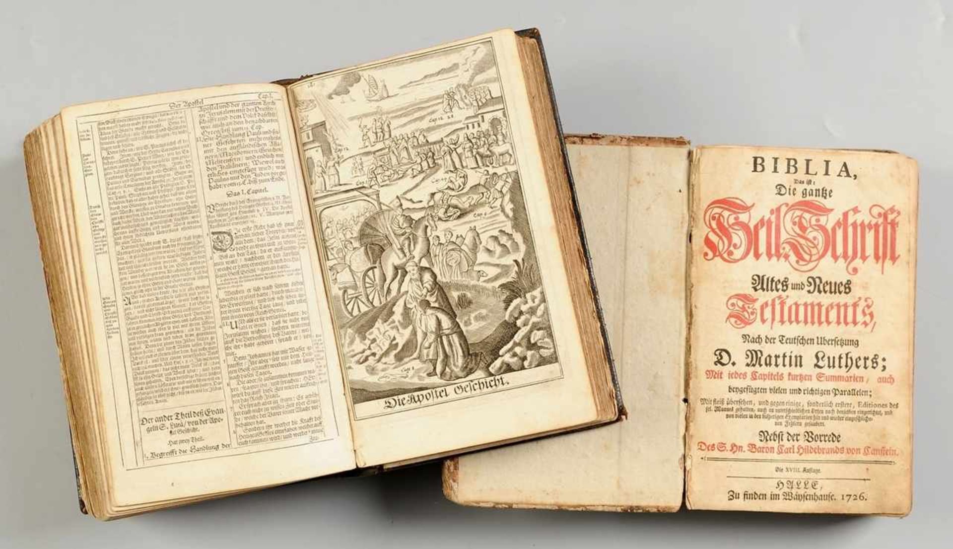 Paar historische Luther-Bibeln"Biblia, das ist die gantze Heilige Schrifft Alten und Neuen