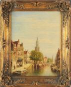 Vertin, Petrus Gerardus(1819 Den Haag - 1893 Amsterdam) Öl/Lwd. Niederländische Stadtansicht mit