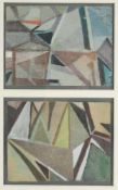 Hertzsch, Walter(geb. 1932 in Eisenach, tätig in Leipzig) Pastell/Papier. 2 Bl. Geometrische