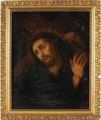 Unbekannt(Deutscher Maler, 2. H. 18. Jh.) Öl/Karton. Kreuztragender Christus. Maloberfläche mit