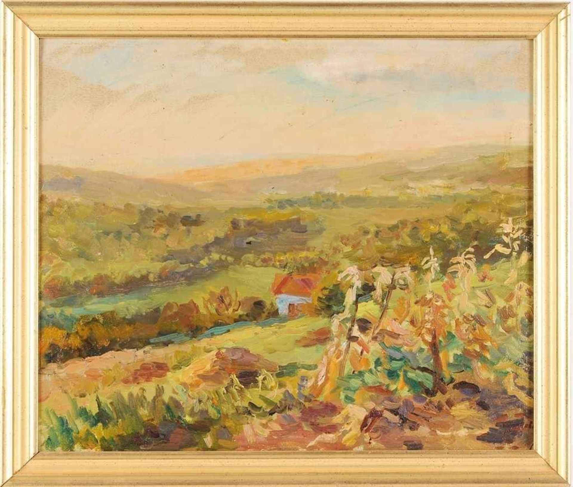 Zernowa, Ekaterina Sergeewna(1900 Simferopol - 1995 Moskau) Öl/Karton. "Junger Mais", Landschaft mit