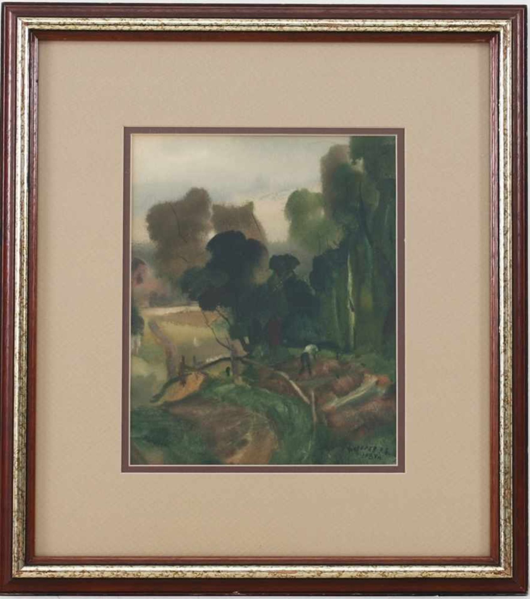 Korolew, A.B.(Russischer Maler, 2. H. 20. Jh.) Aquarell/Papier. Kleine Landschaft. R. u. sign. u. - Bild 2 aus 2