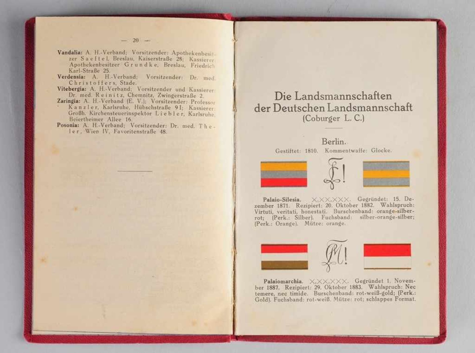 "Taschenbuch der Deutschen Landsmannschaft (Cob. L. C.)"Hrsg. von Prof. Trittel I, 6. verbesserte u. - Bild 2 aus 2