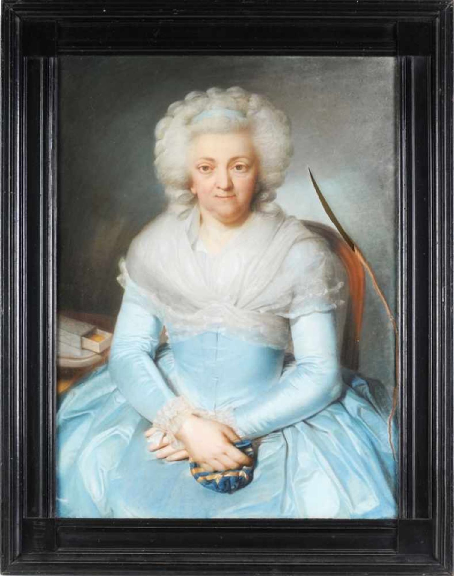 Caffé, Daniel(1750 Küstrin - 1815 Leipzig) Pastell/Papier. Porträt einer auf einem Stuhl sitzenden