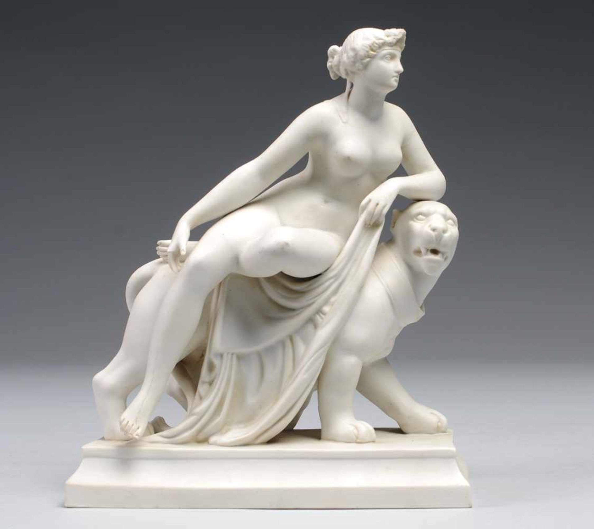 "Ariadne auf dem Panther"Biskuitporzellan. Kopie nach der gleichnamigen u. zwischen 1803-1814