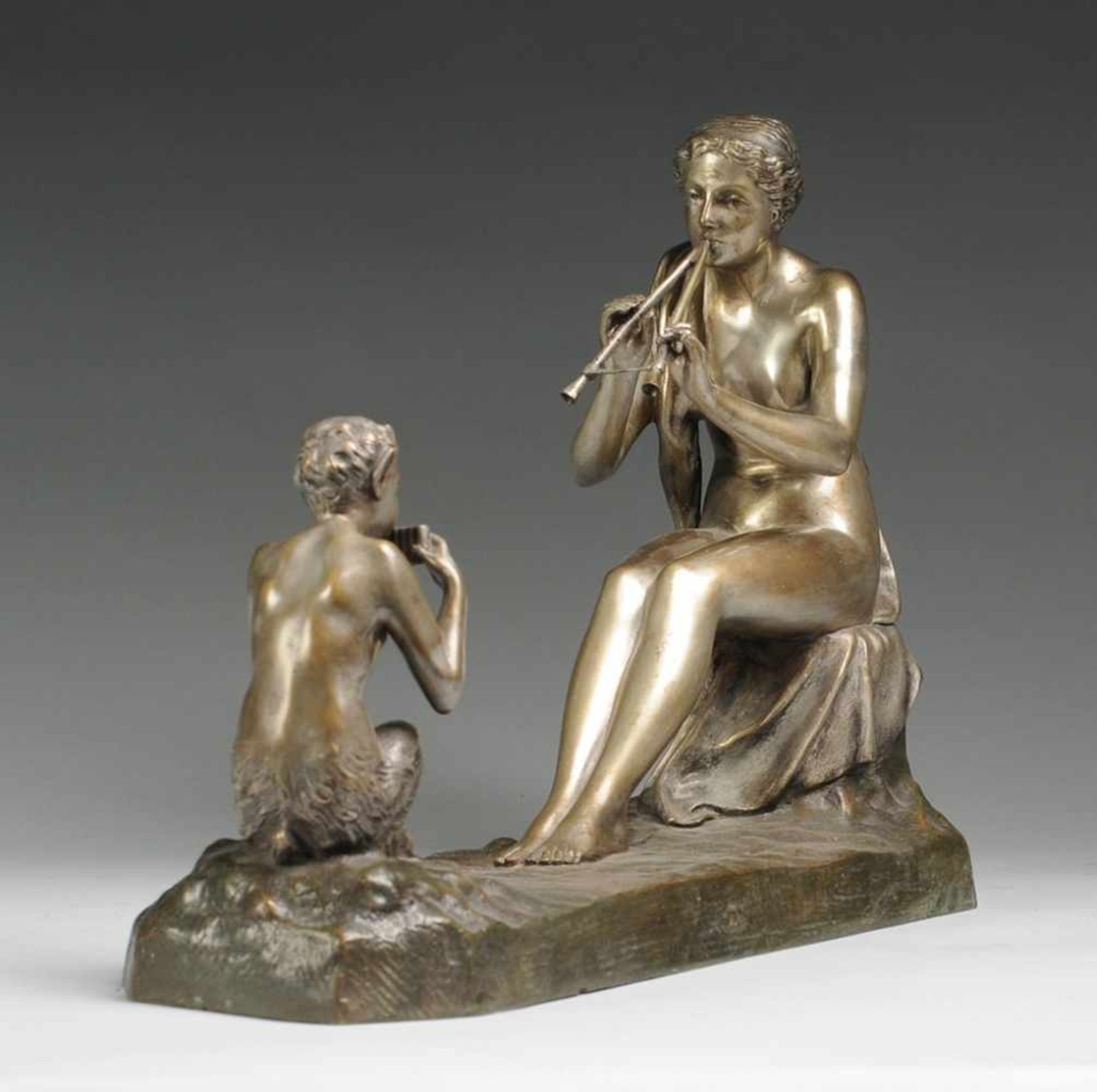 Obiols Delgado, Gustavo attr.(Katalanischer Bildhauer, 1858 - 1910) Bronze, patiniert u. versilbert. - Bild 3 aus 4