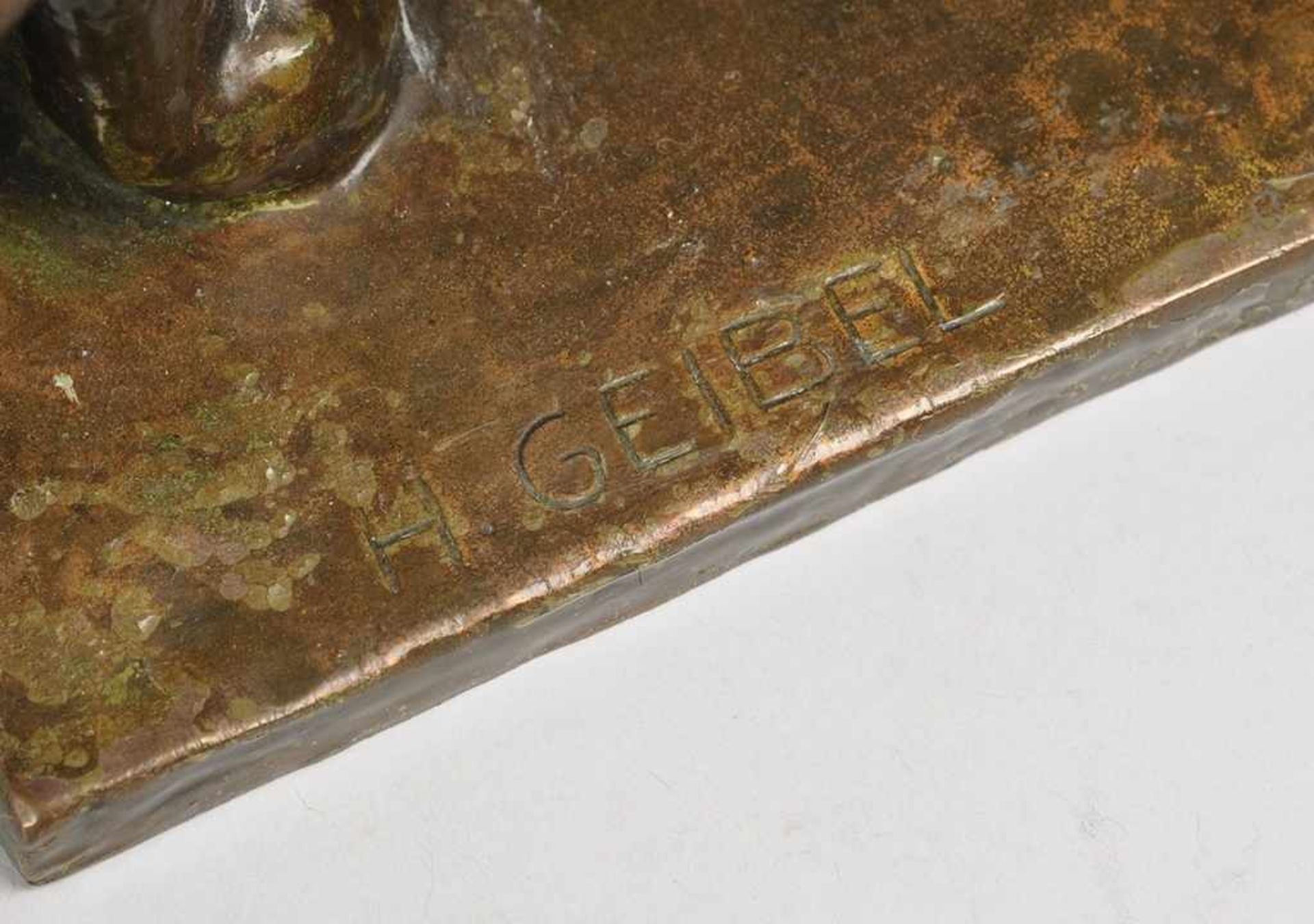 Geibel, Hermann(1889 Freiburg im Breisgau - 1972 Darmstadt) Bronze, patiniert. "Schreitender - Image 3 of 3