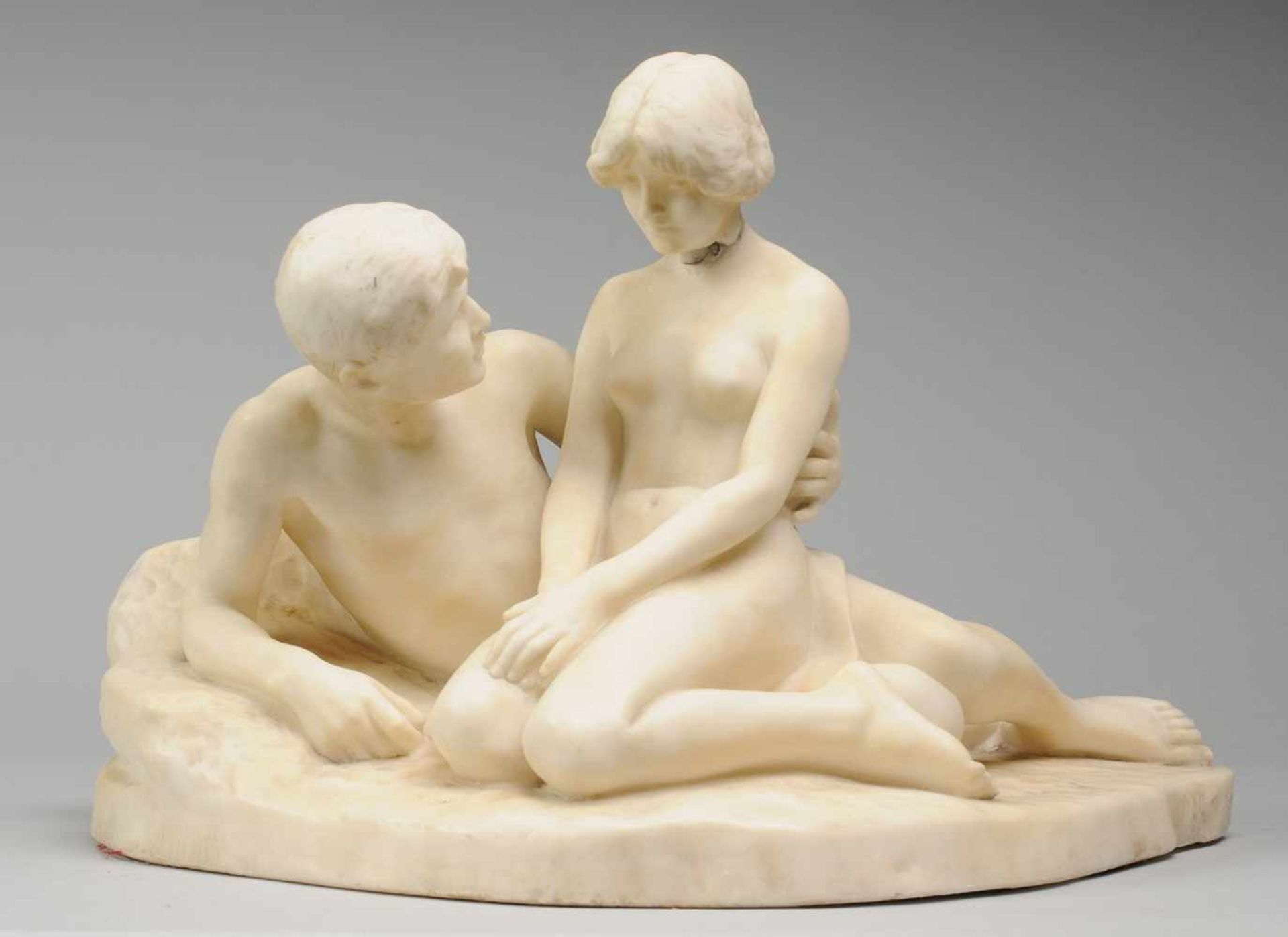 Sinding, Stephan Abel(1846 Trondheim - 1922 Paris) Weißer Marmor. "Mai". Figurengruppe eines