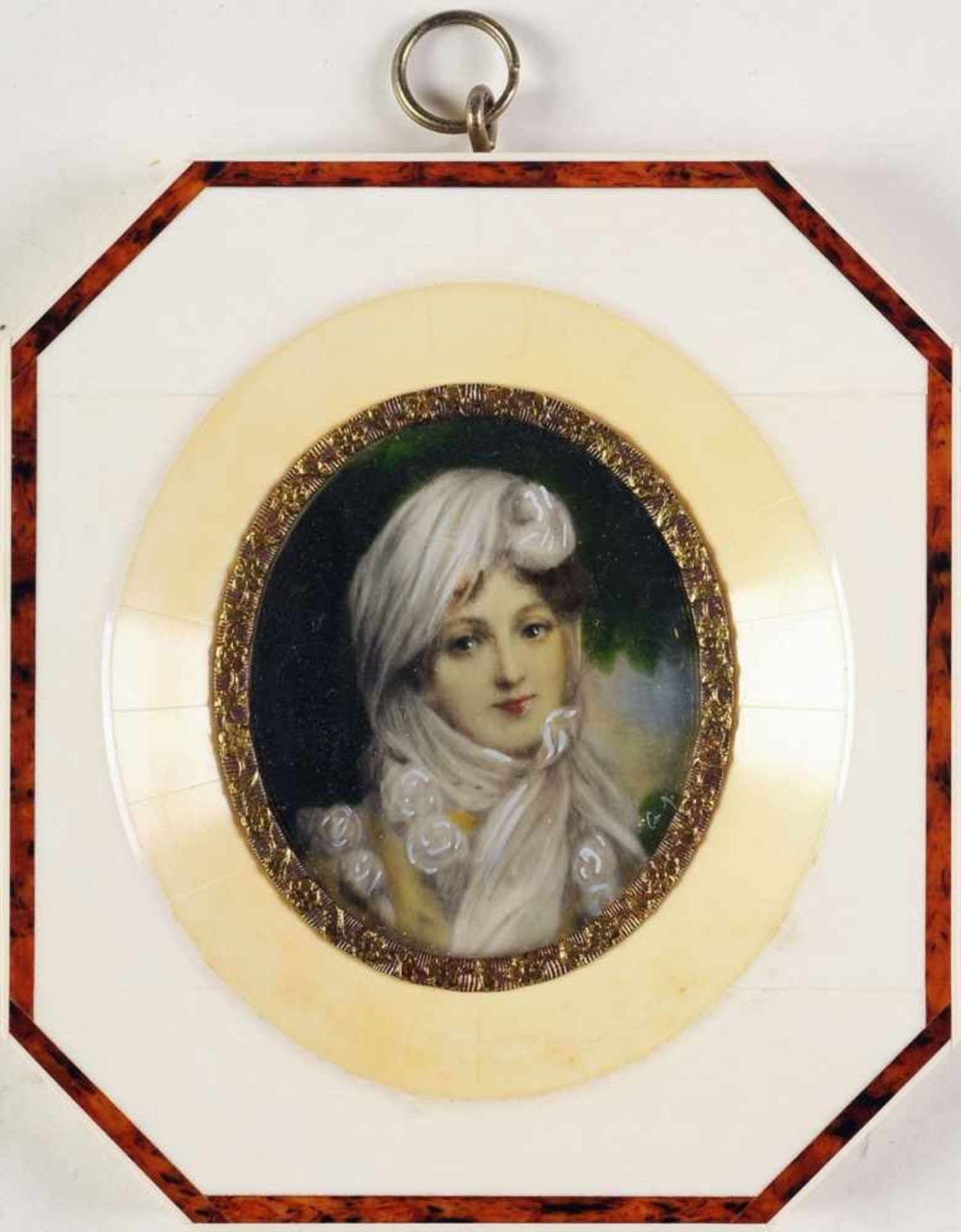 MiniaturbildÖl/Elfenbein. Ovale Form. Porträt d. Marie Louise von Österreich. R. u. nicht