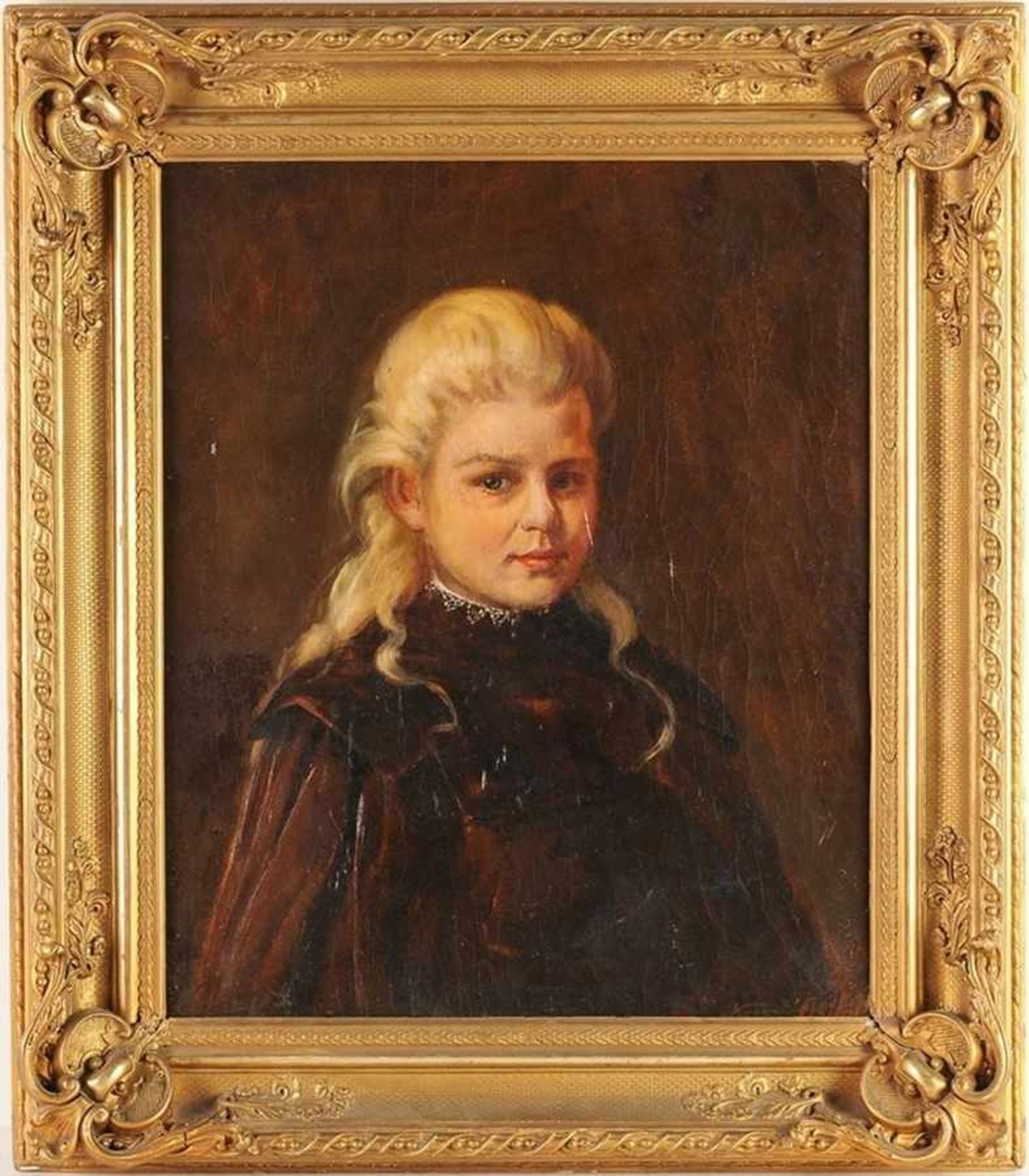 Ast, Konrad(Deutscher Maler, um 1900) Öl/Lwd. Porträt d. Lotte Bieber im Alter v. 7 Jahren.