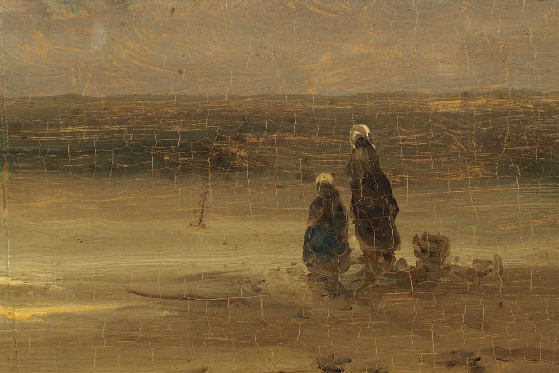 Gemälde "Strandszene"Öl auf Holz, unleserl. sig., im PrunkrahmenMaße: H93 x B86cm - Bild 2 aus 5