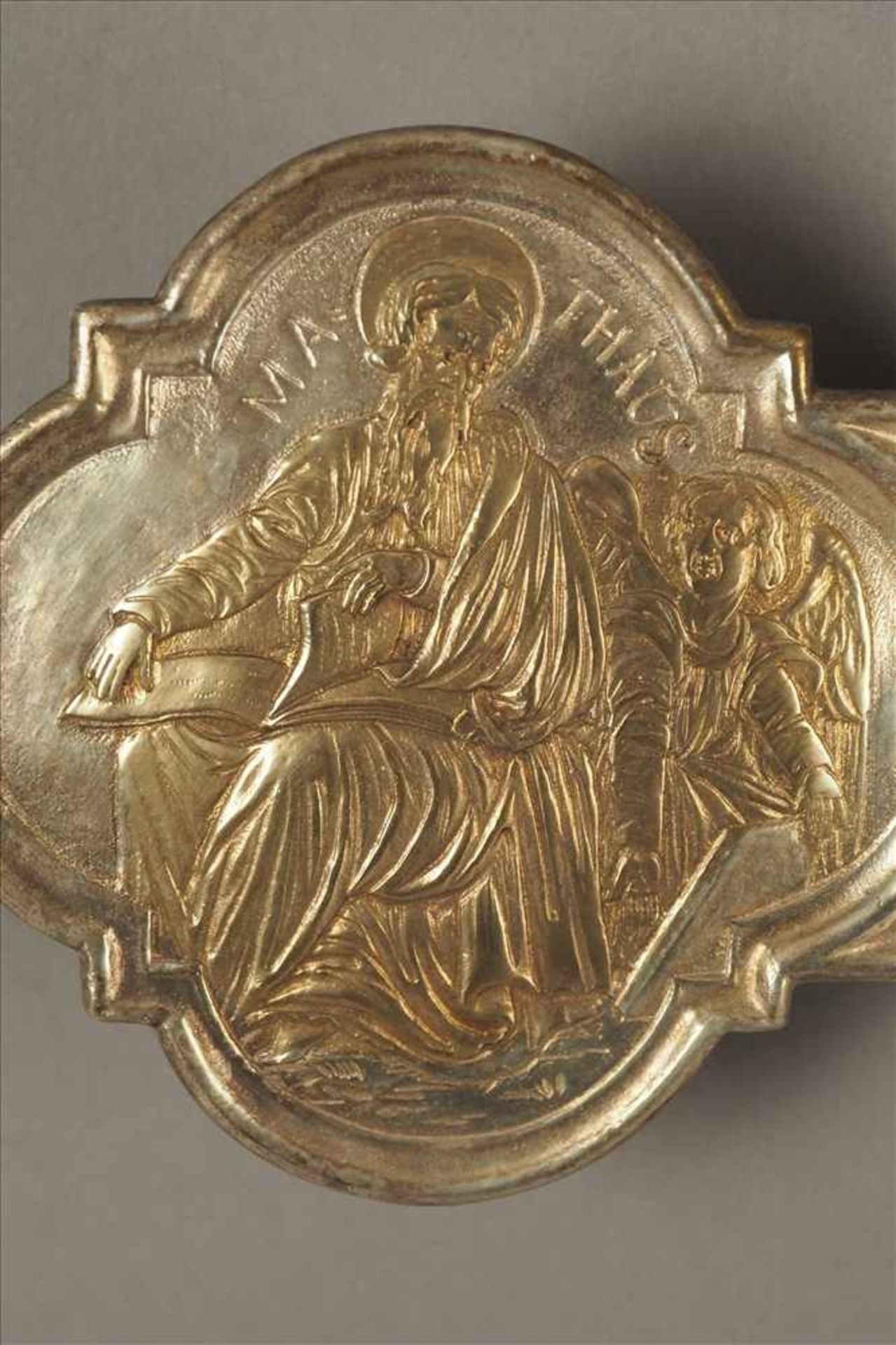 Silberkruzifix mit Korpus Christi aus Elfenbein Fein geschnitzt, am Kreuz die Abbildung der vier - Bild 4 aus 7