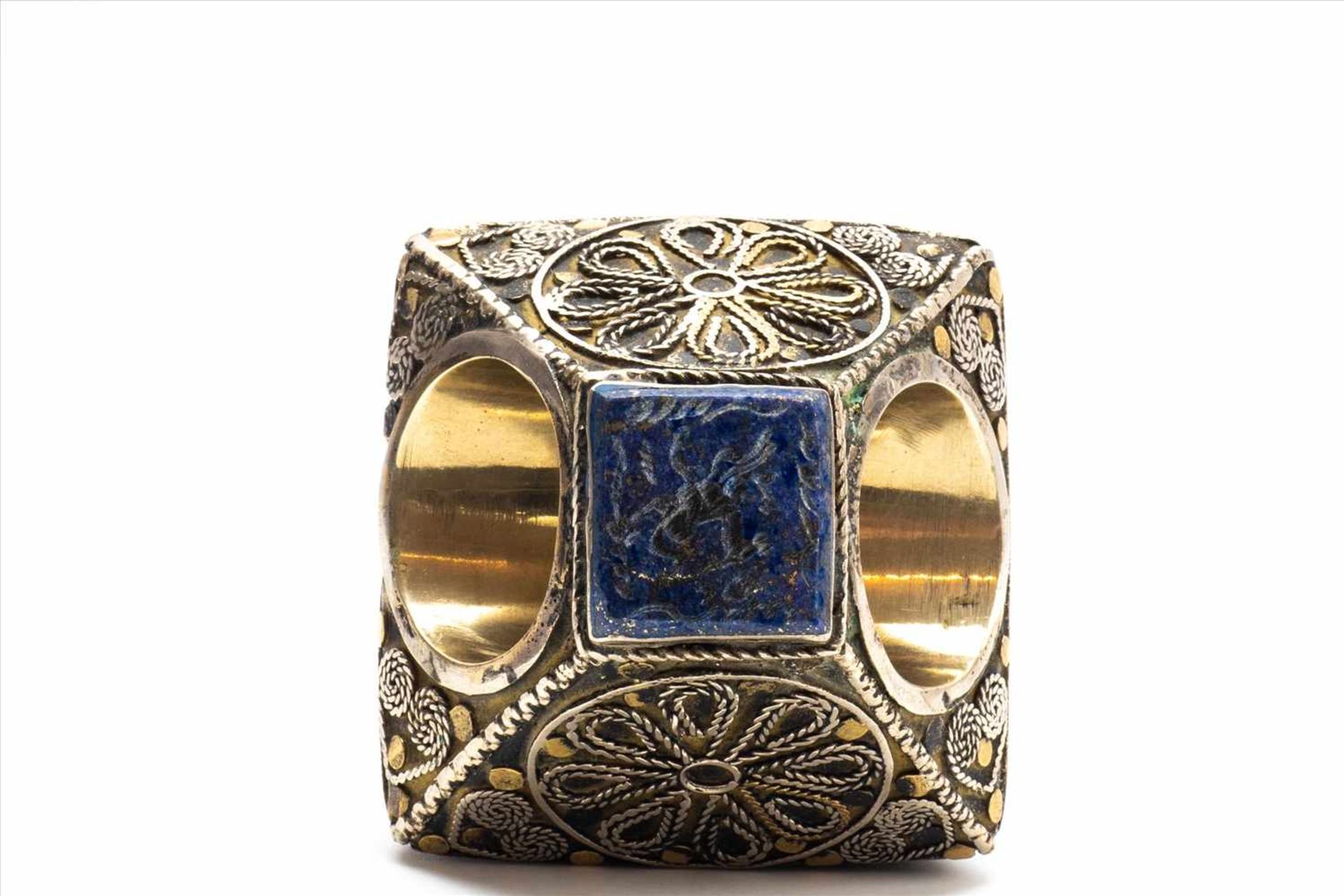 Orientalischer/arabischer Stempel/SiegelSilber mit Lapislazuli, graviert.Maße: H8,5 x B6 x - Bild 4 aus 4