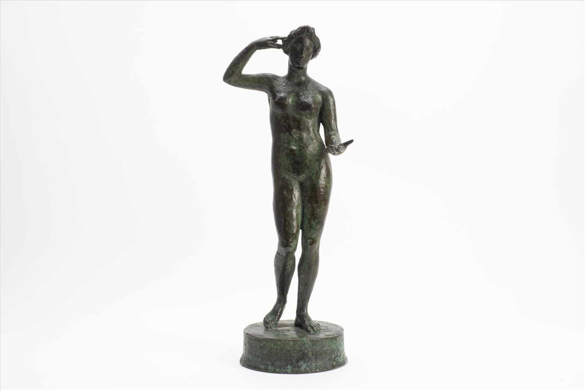 Jugendstil Art Decò Bronze AktStehende Frau um 1920, unsign. Maße: H27cmJugendstil Art deco bronze