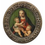 Italienischer Maler(Wohl tätig im 16. Jh. in der Toskana)Madonna mit betendem JohannesknabenOval-