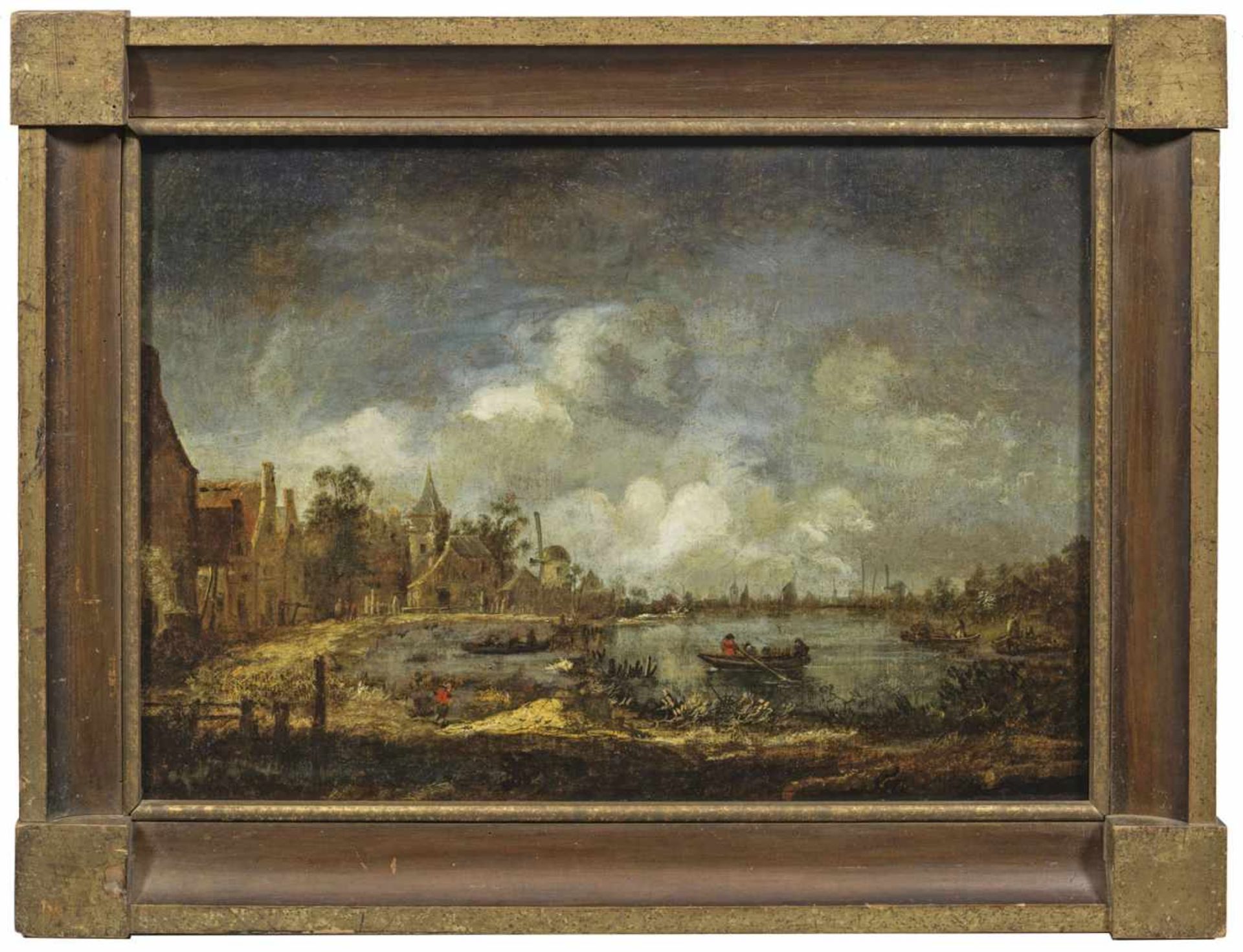 Jan van Goyen(1596 Leiden - 1656 Den Haag) NachfolgerHolländische Flusslandschaft mit