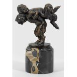 Karl Lysek(1871 Fulnek - 1954 Coburg)Jugendstil-Gruppe mit zwei spielenden jungen FaunenBronze,