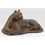 Gerhard Marcks(1889 Berlin - 1981 Burgbrohl/Eifel)"Liegender Tiger". OriginaltitelBronze,