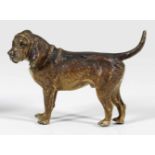 HundWiener Bronze, ziseliert und farbig bemalt. Vollplastische, naturgetreue Darstellung. H. 7,3 cm.