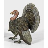 TruthahnWiener Bronze, farbig bemalt. H. 8,5 cm.A painted Vienna bronze turkey figure. Österreich.