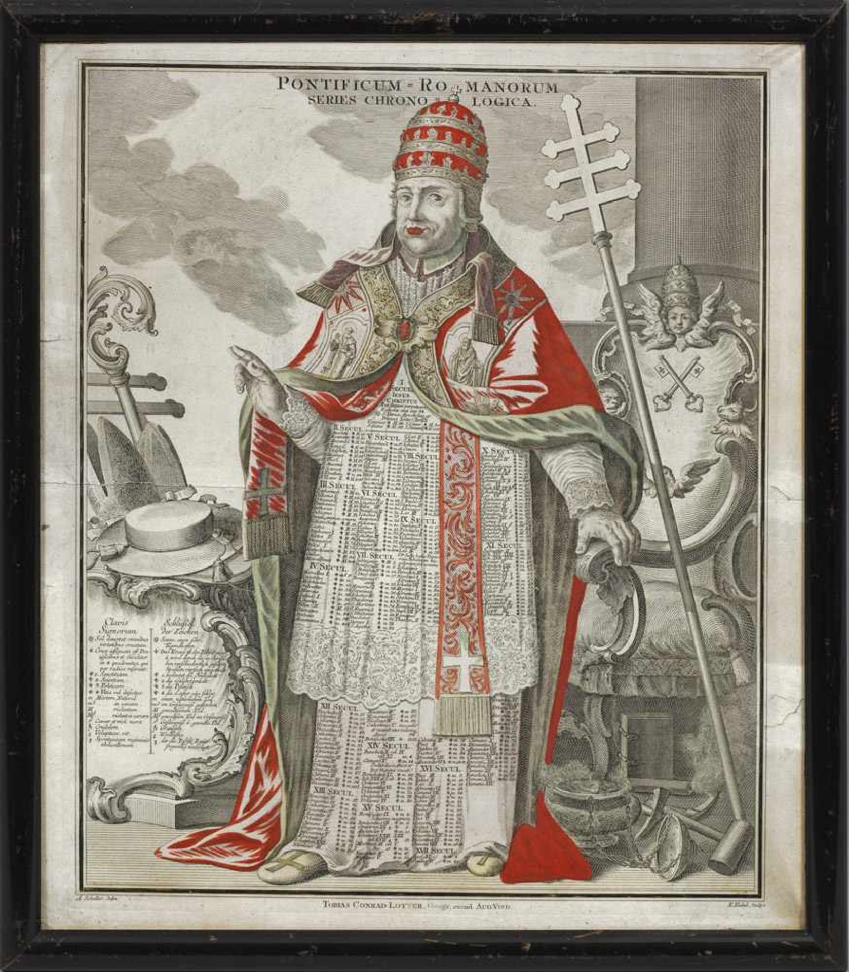 Emmanuel Eichel(1717 Augsburg - 1782 ebenda)Papst mit Chronologie der Päpste"Pontificum Romanorum