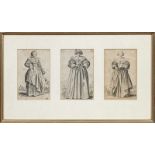 Jacques Callot(1592 Nancy - 1635 ebenda)Drei Blätter aus der Folge "La Noblesse de Lorraine" (Der