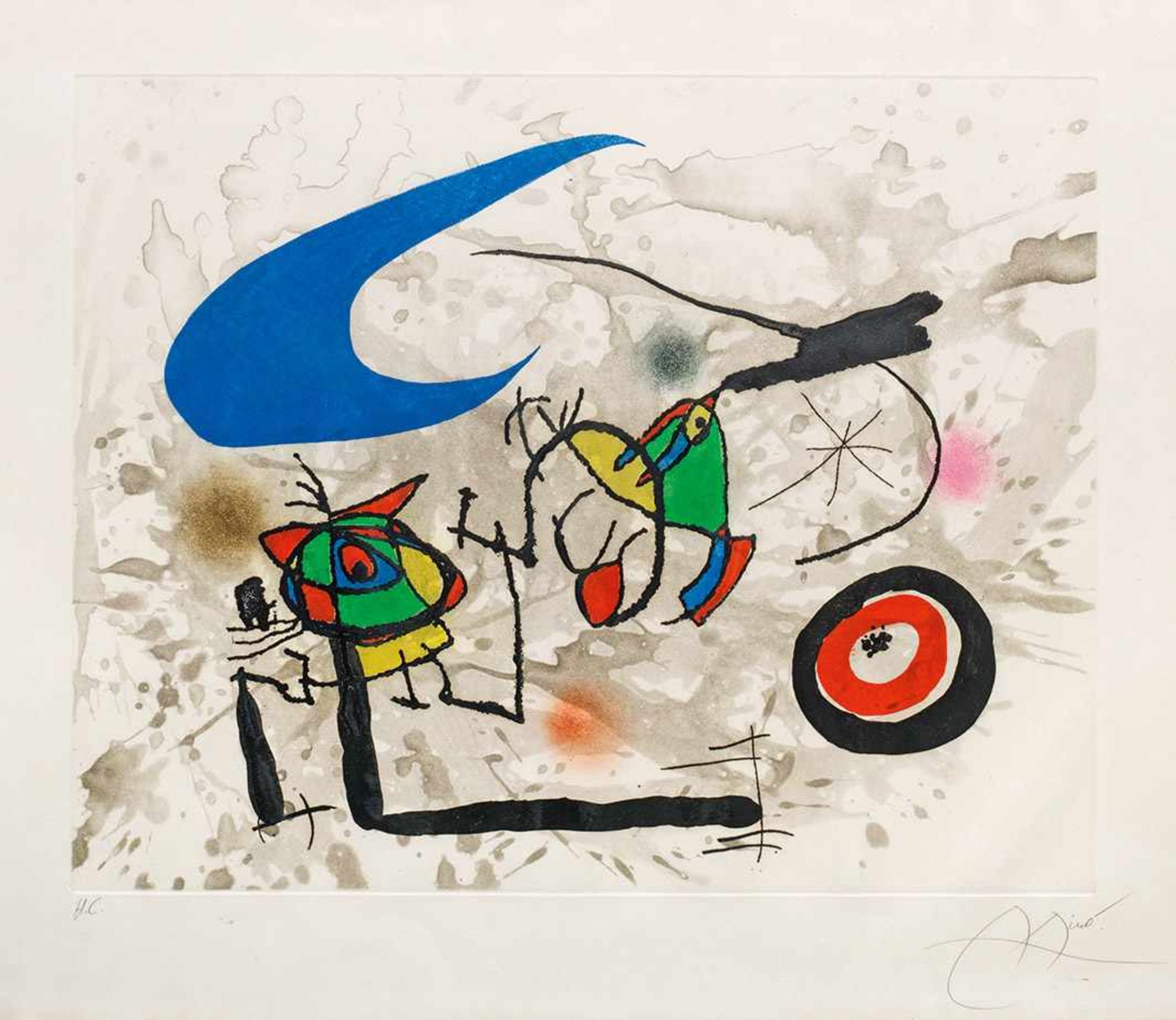 Joan Miró(1893 Barcelona - 1983 Palma de Mallorca)"Pygmées sous la lune" (Pygmäen unter dem Mond).